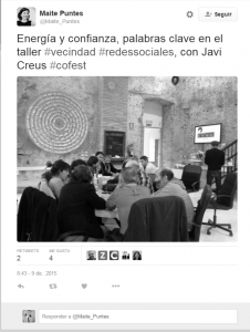 Tweet de Maite Puntes